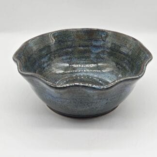 Blue/Brown Ruffled Bowl