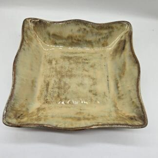 Cream/Brown Deep Square Dish