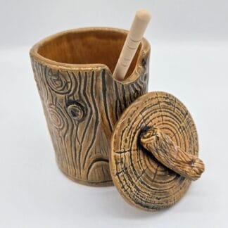 Tree Trunk/Wood Textured Honey Dish