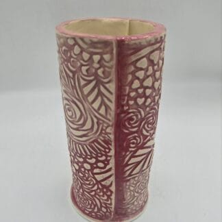 Red/Pink/Cream Textured Vase