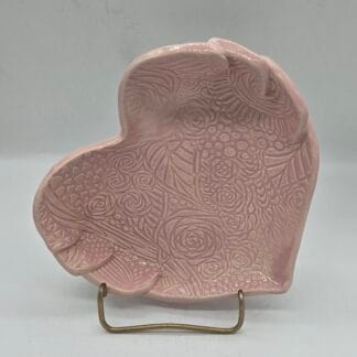 Pink Textured Heart Dish