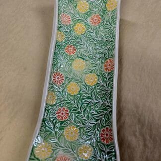 Yellow/Orange/Green Floral Textured Dish