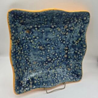Orange/Blue/Lime Speckles Deep Square Dish