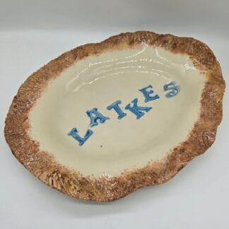 Brown Textured Rim Latkes Oval Dish