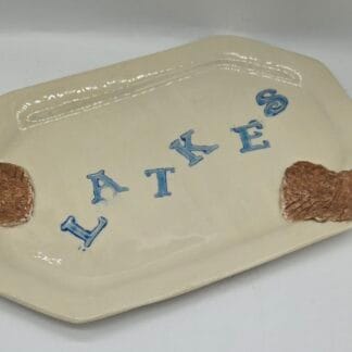 Cream/Blue/Brown Latkes Octagon Platter