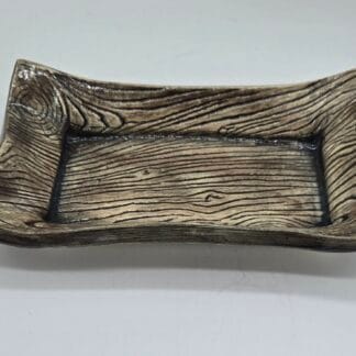 Rustic Wood Textured Small Rectangular Deep Dish