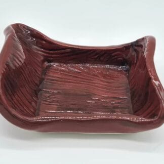 Cherry Wood Textured Small Rectangular Deep Dish
