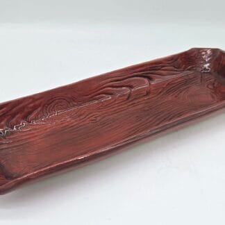 Cherry Wood Textured Rectangular Deep Dish