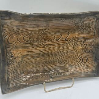 Wood Textured Framed Deep Rectangle Platter