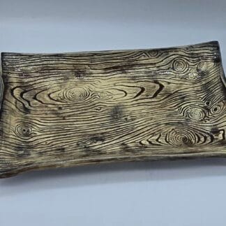 Rustic Wood Textured Deep Rectangle Platter