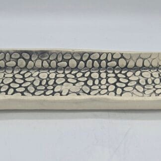 Black/Cream Stone Textured Rectangular Deep Dish