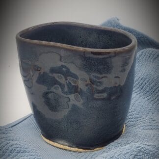 Blue/Brown Airbrushed Handleless Washing Cup