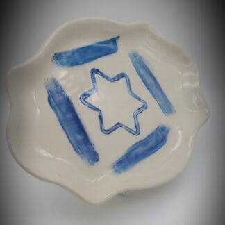 Blue Jewish Star Oval Platter