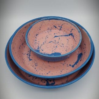 Blue/Pink/Blue Splash 3 Piece Dish Set