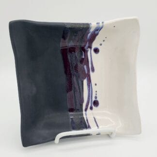 Black/White/Purple Splash Bowl