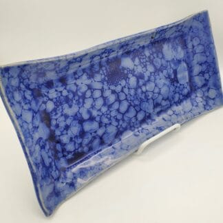 Blue Bubbles Rectangle Platter