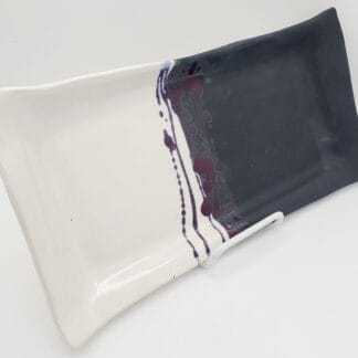 Black/White/Purple Splash Rectangle Platter