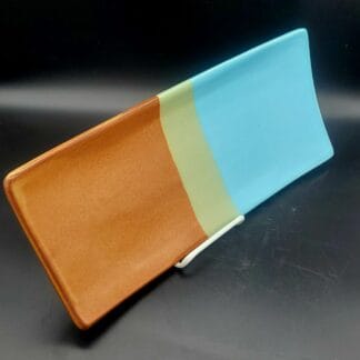 Light Blue/Tan/Brown Rectangle Platter