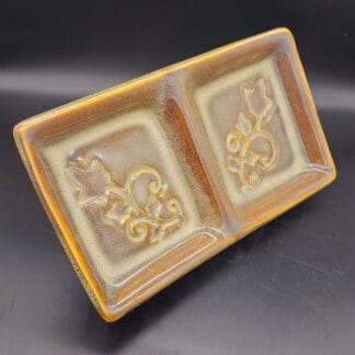 Brown Airbrushed Leaf 2 Divider Dish