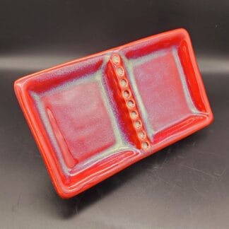 Red Airbrushed 2 Divider Dish