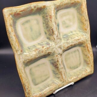 Brown Airbrushed 4 Divider Dish