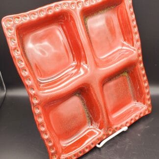 Red/Gold Speckle Airbrushed 4 Divider Dish