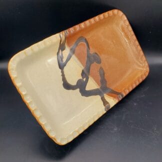 Brown/Cream/Black Splash Rectangle Platter