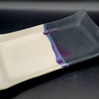 Black/White/Purple Splash Square Platter
