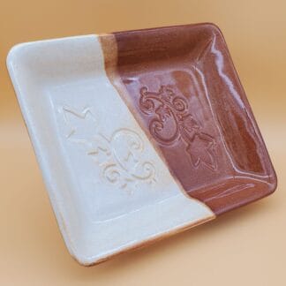 Brown/Cream Leaf Rectangle Dish