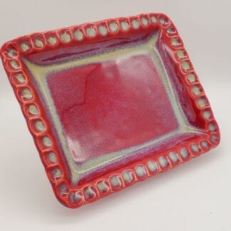 Red Airbrushed Rectangle Dish