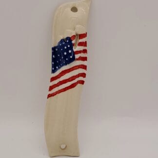 Cream/American Flag Mezuza Cover (Small)
