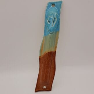 Blue/Cream/Brown Mezuza Cover (Large)