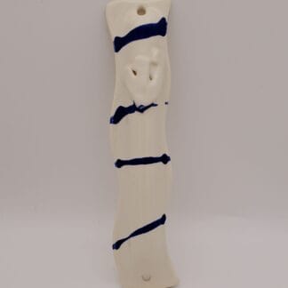 White/Cobalt Splash Mezuza Cover (Large)