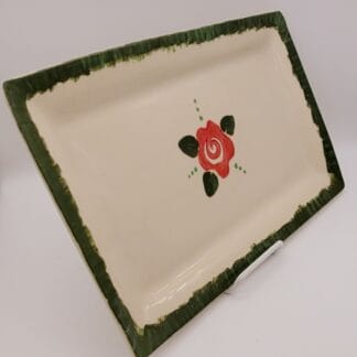 Red Flower Rectangle Platter