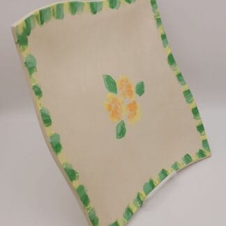 Cream/Yellow/Orange Flowers Square Platter