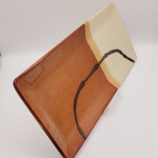 Brown/Cream/Black Splash Long Rectangle Platter