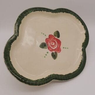 Red Flower Oval Platter