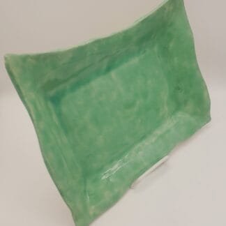 Light Green Brush Deep Rectangle Platter