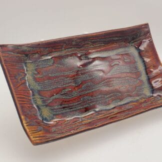 Wood Airbrushed Rectangle Dish