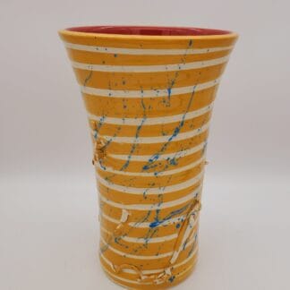 Mustard/Blue/Red(inside) Vase