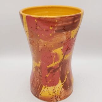 Browns/Reds/Mustard Splattered Vase