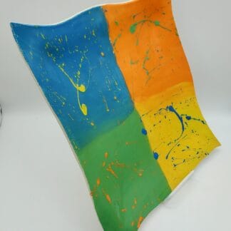 Colorful Splattered Square Platter