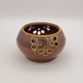 Brown Airbrushed Candle Holder