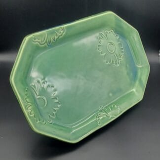 Green Flower Octagon Platter