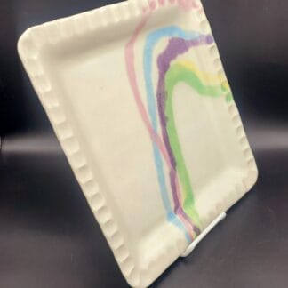 White/Color Splash Square Platter