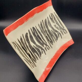 Zebra/Red Trim Rectangle Platter