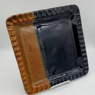 Black/Gold Speckle Square Platter