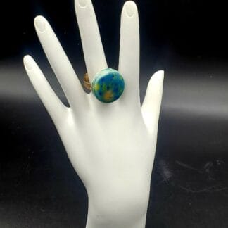 Teal/Blue/Yellow/Orange Burst Ring