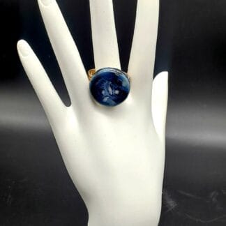 Cobalt/Black/White Burst Ring