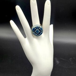 Denim Blue Textured Ring